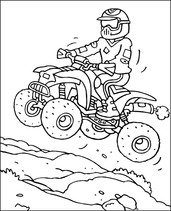 Quad wyścig kolorowanka pojazdy do druku