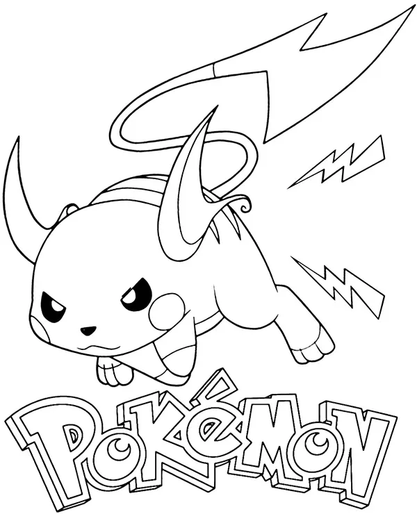 Raichu kolorowanka pokemon do druku dla dzieci