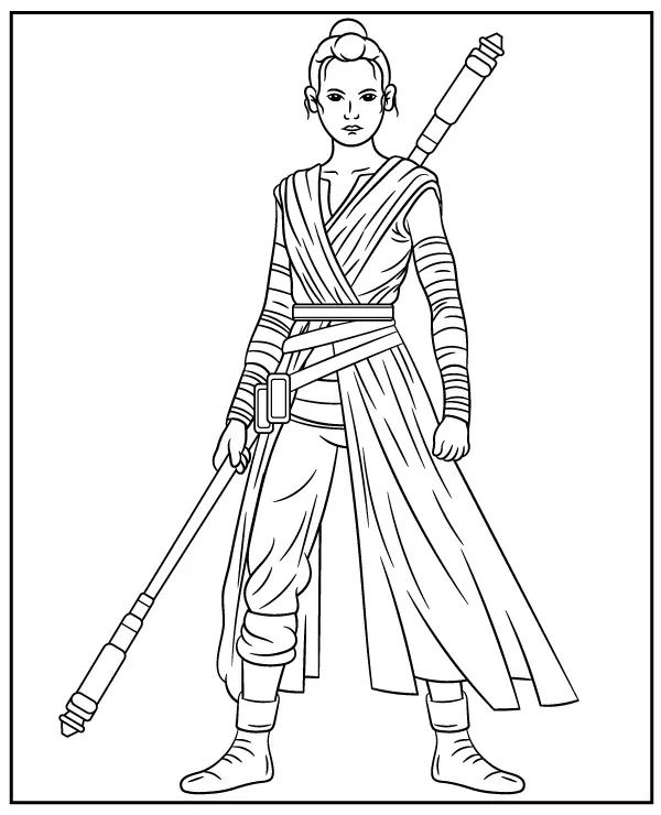 Kolorowanka - Rey kolorowanki Star Wars do druku
