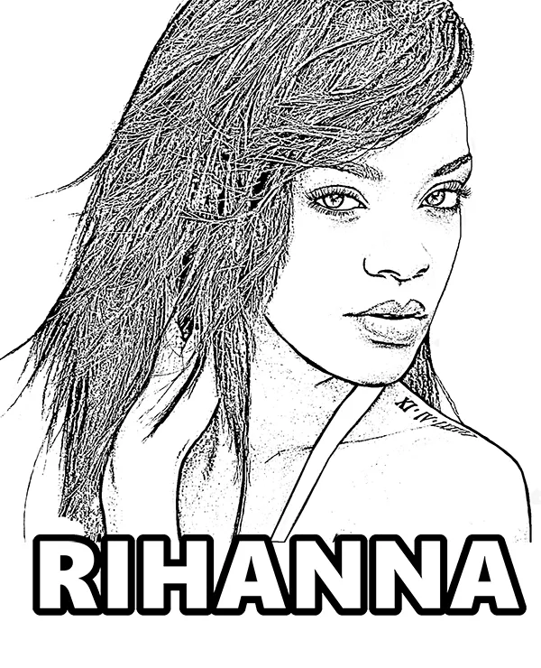 Rihanna kolorowanka dla dzieci do druku