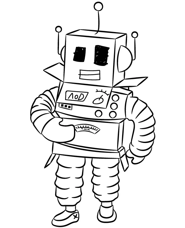 Kolorowanka Mr. Robot do druku dla dzieci