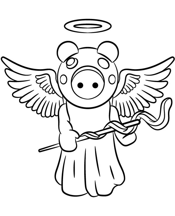 Kolorowanka - Kolorowanka Piggy Angel do druku dla dzieci