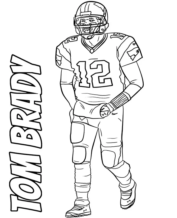 Rugbista Tom Brady kolorowanka dla dzieci