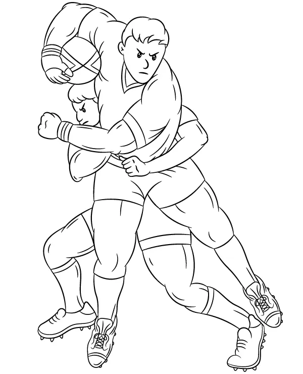 Rugby gracze kolorowanka dla dzieci