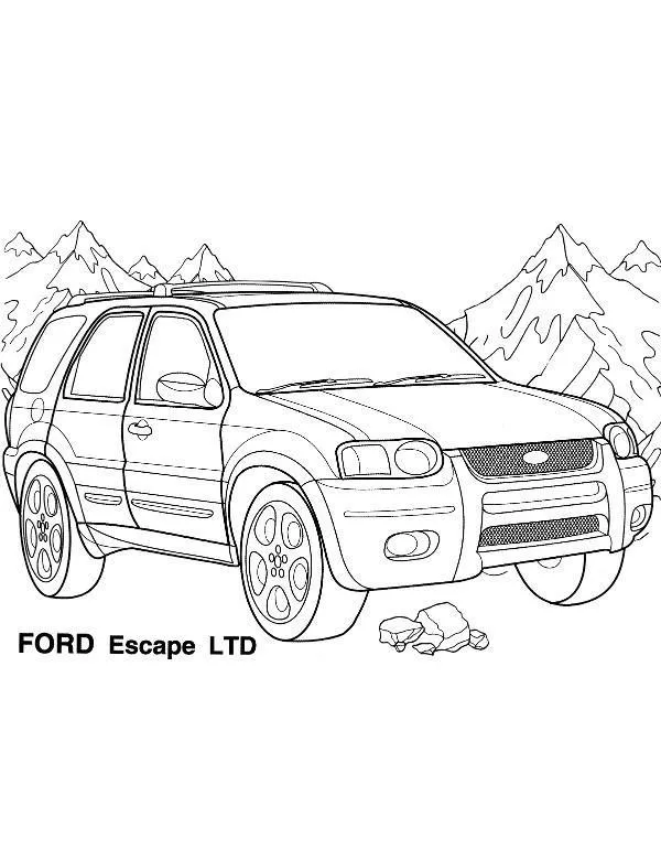 Kolorowanka Ford Escape do druku