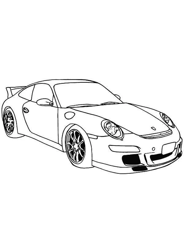 Kolorowanka Porsche samochody do druku