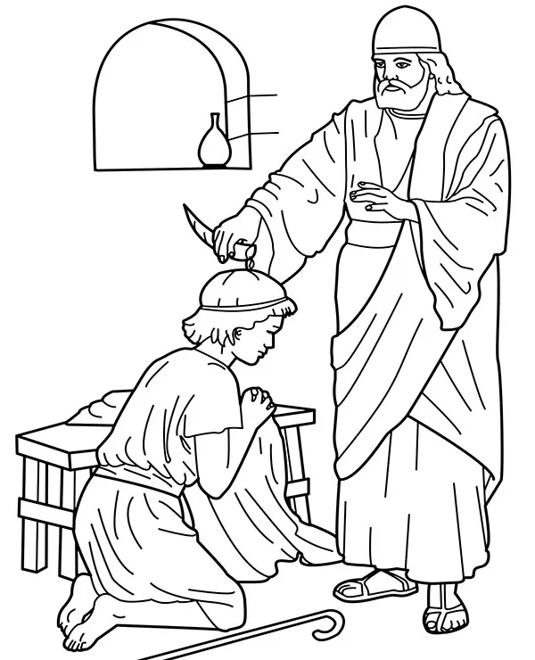 Samuel i Dawid kolorowanka chrześcijańska