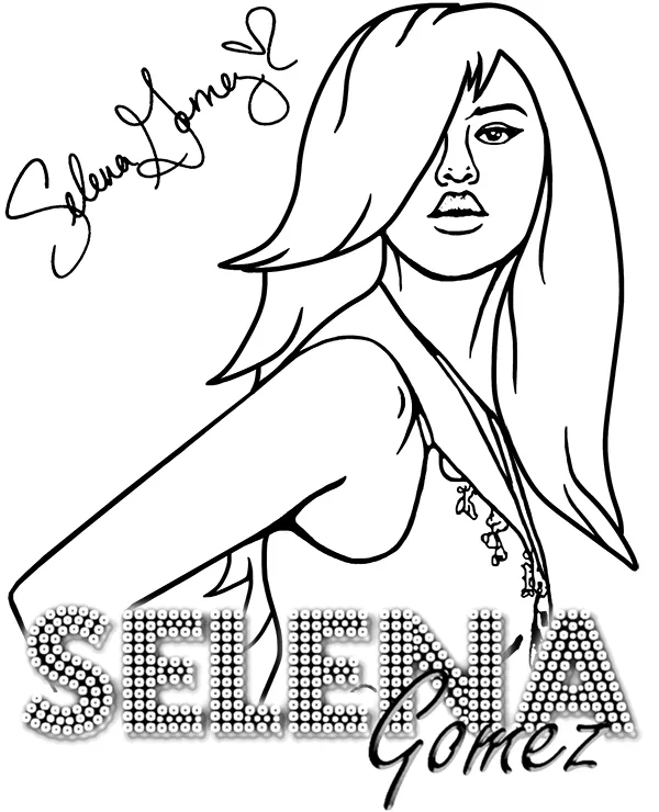 Selena Gomez kolorowanka do druku