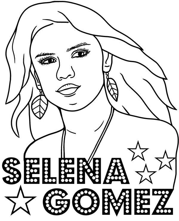 Selena Gomez kolorowanka dla dzieci