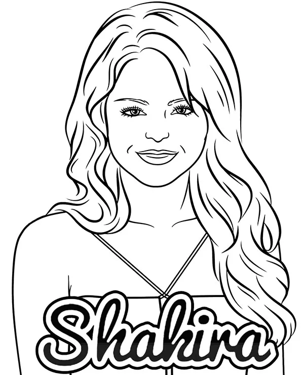 Shakira kolorowanka do druku dla dzieci