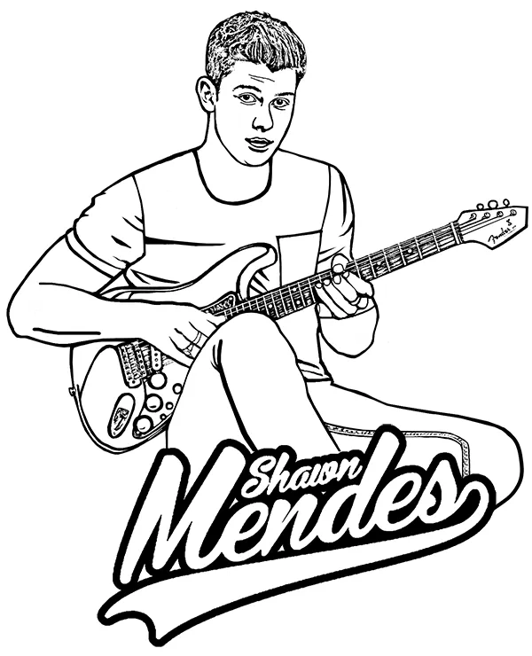 Shawn Mendes kolorowanka malowanka do druku