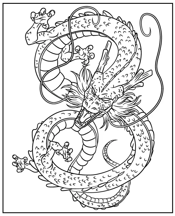 Shenron smok kolorowanka do druku