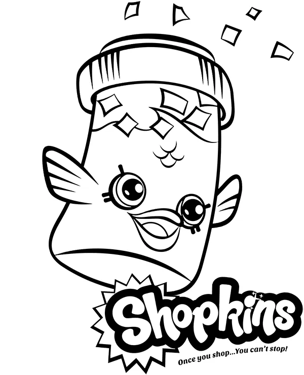 Shopkins Fish Flakes kolorowanka do druku