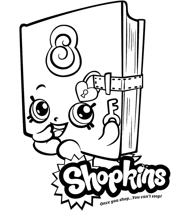 Shopkins Pamiętnik Secret Sally kolorowanka do druku