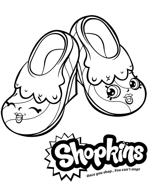 Shopkins Pantofelki Księżniczki kolorowanka do druku