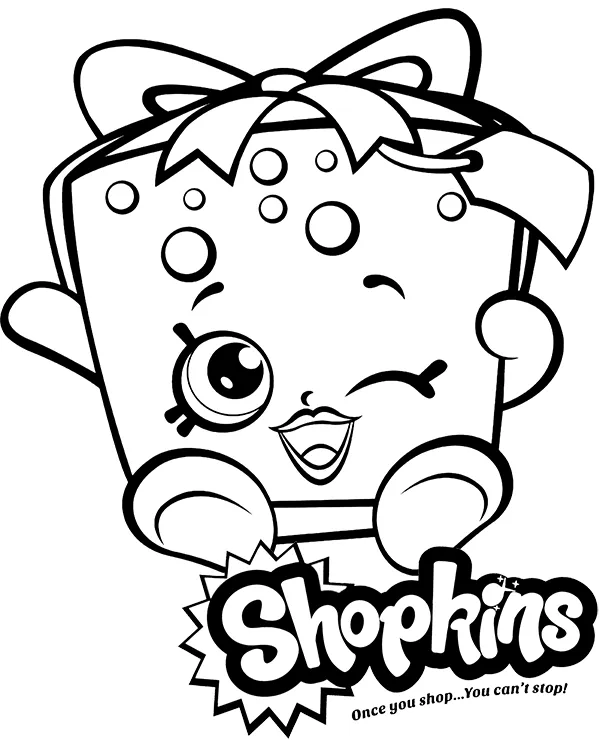 Kolorowanka - Shopkins Prezent z Logo kolorowanka do druku