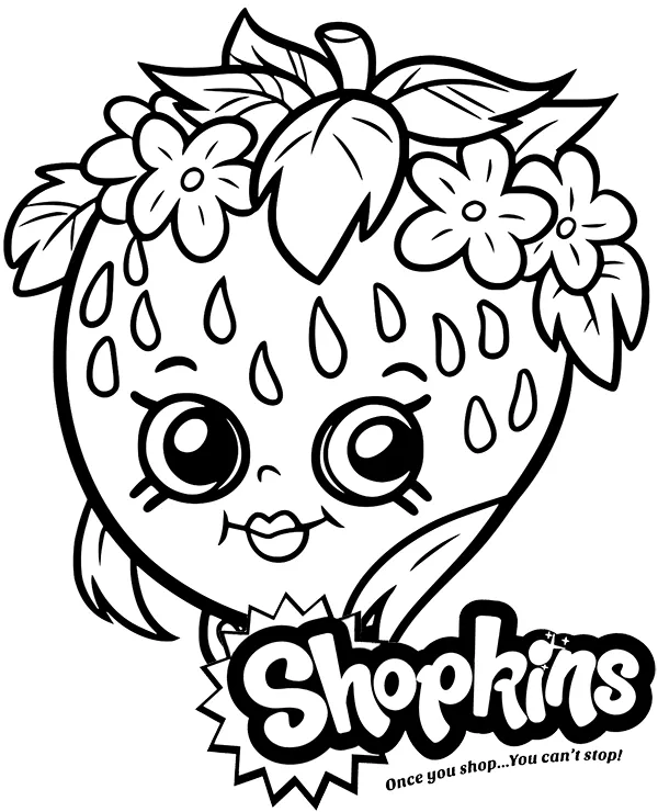 Kolorowanka - Shopkins kolorowanka truskawka do druku