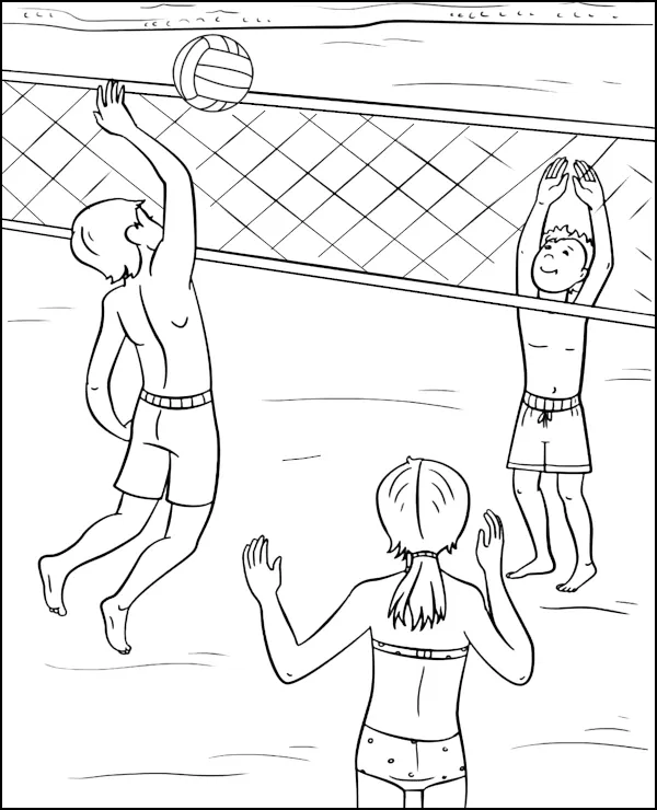 Siatkowka plazowa kolorowanka do druku