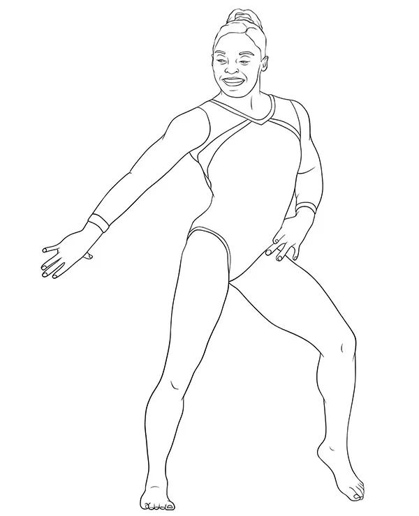 Simone Biles kolorowanka gimnastyczka