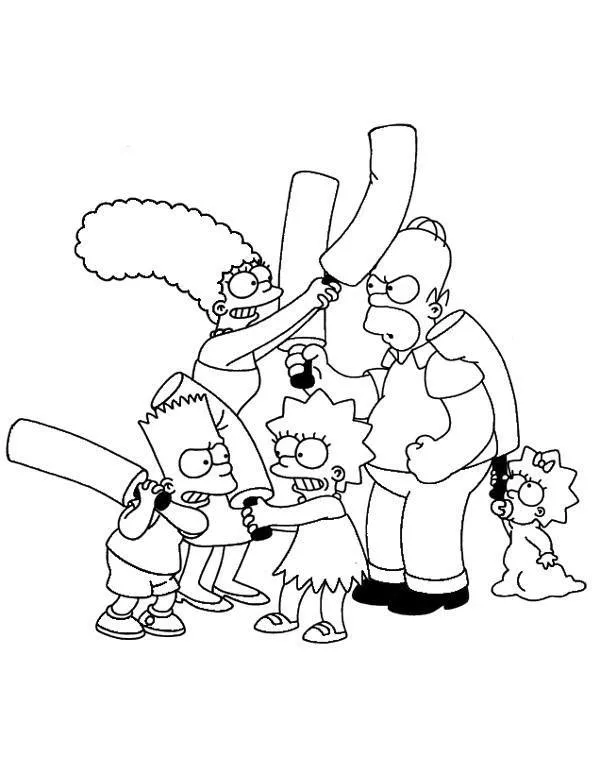 Simpsonowie kolorowanka do druku dla dzieci