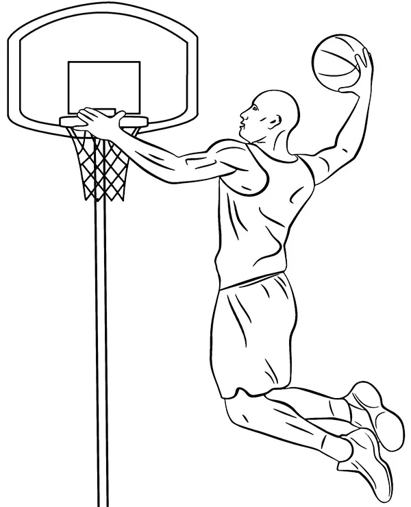 Slam dunk kolorowanka koszykarska