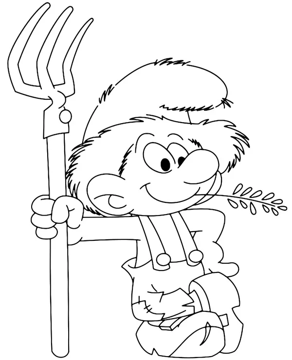 Smerfy farmer kolorowanka do druku
