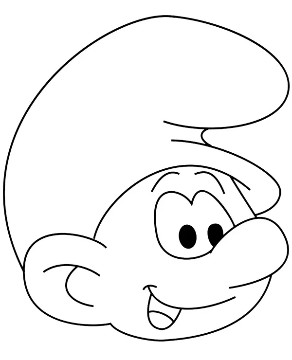 Smerfy głowa smurfa kolorowanka do druku