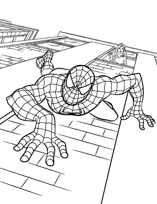 Spiderman kolorowanka do wydruku dla dzieci