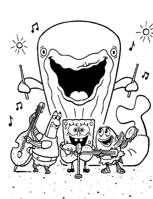 SpongeBob kolorowanka do druku dla dzieci