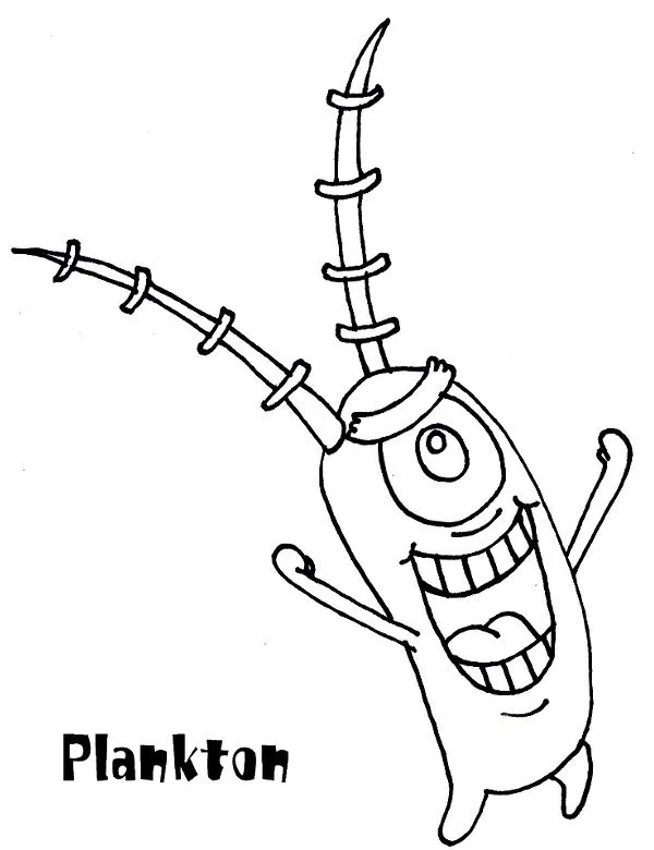 SpongeBob Plankton kolorowanka do druku dla dzieci