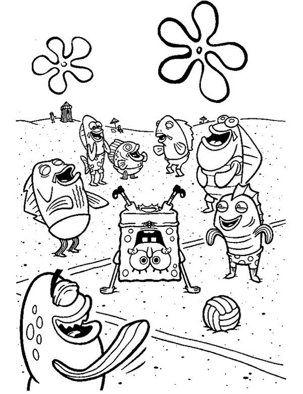 Kolorowanka SpongeBob do druku dla dzieci