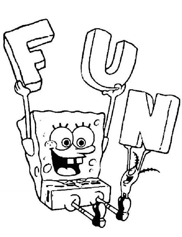 Kolorowanka SpongeBob do druku dla dzieci