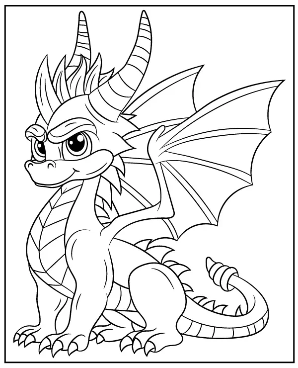 Kolorowanka Spyro skrzydlaty smok do druku