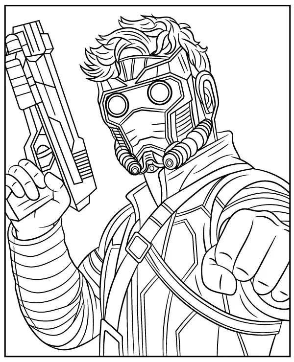 Star Lord kolorowanka Marvel Avengers do druku