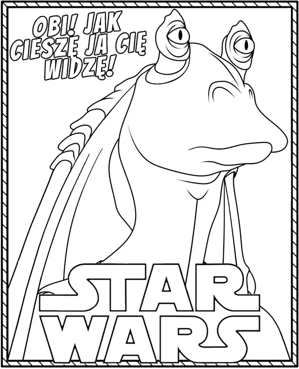 Kolorowanka - Star Wars Jar Jar kolorowanka do druku dla dzieci