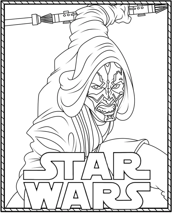 Star Wars Darth Maul miecze kolorowanka do druku
