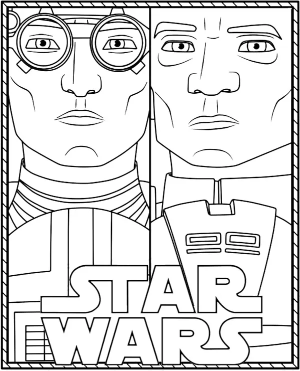 Star Wars twarze kolorowanka do druku dla dzieci