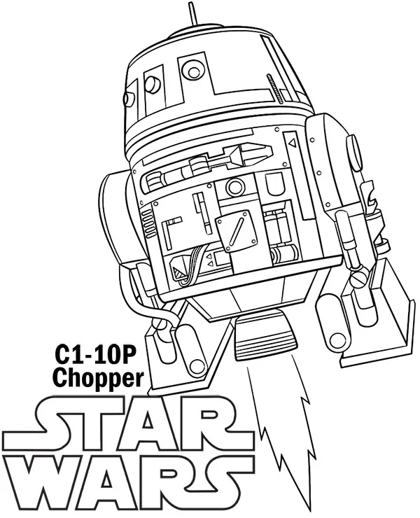Star Wars Chopper kolorowanka do druku dla dzieci