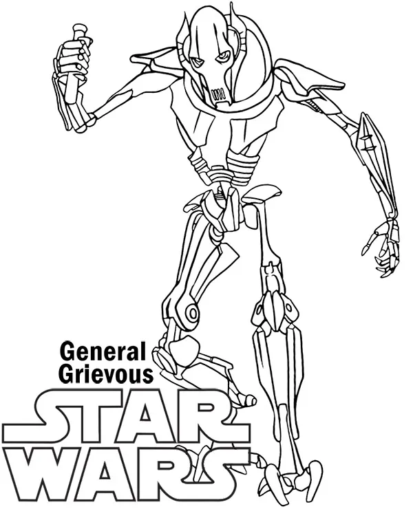 Kolorowanka do druku Star Wars General Grievous