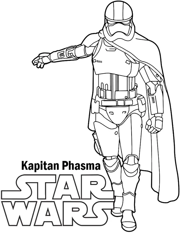 Kolorowanka do druku Star Wars Kapitan Phasma