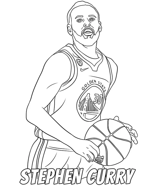 Kolorowanka do druku Stephen Curry koszykarz