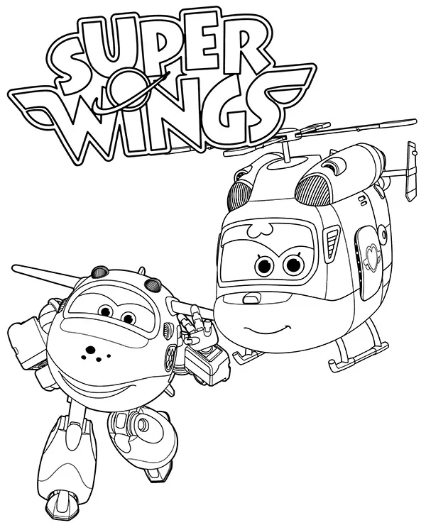 Kolorowanka - Super Wings Dzetek Frunia kolorowanka do druku
