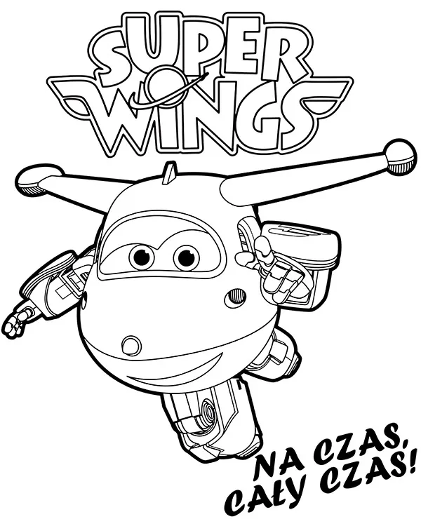 Kolorowanka - Super Wings Dzetek kolorowanka dla dzieci do druku