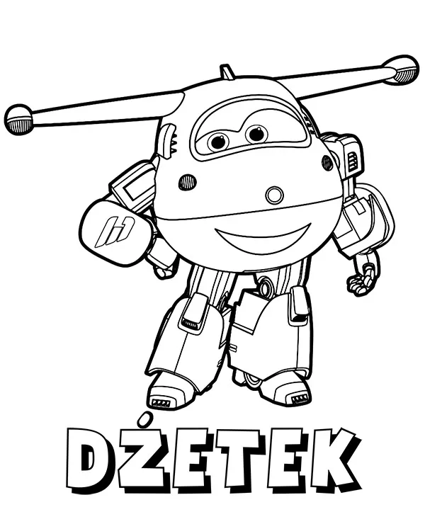 Super Wings Dzetek kolorowanka dla dzieci do druku