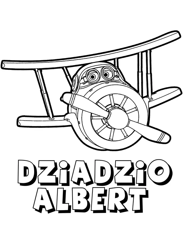 Super Wings Dziadek Albert kolorowanka do druku
