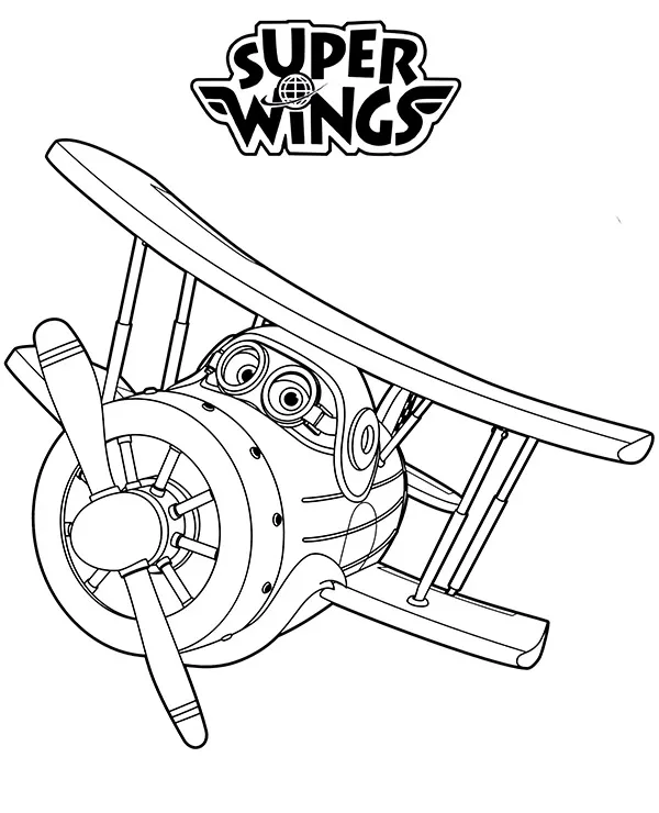 Super Wings Dziadzio Albert kolorowanka do druku