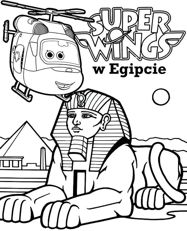 Super Wings Samoloty w Egipcie kolorowanka