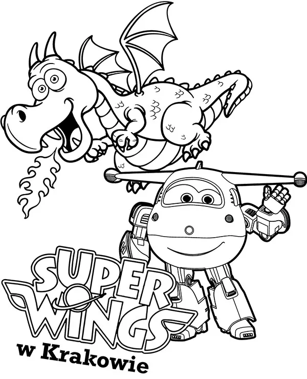 Super Wings Samoloty w Polsce kolorowanka