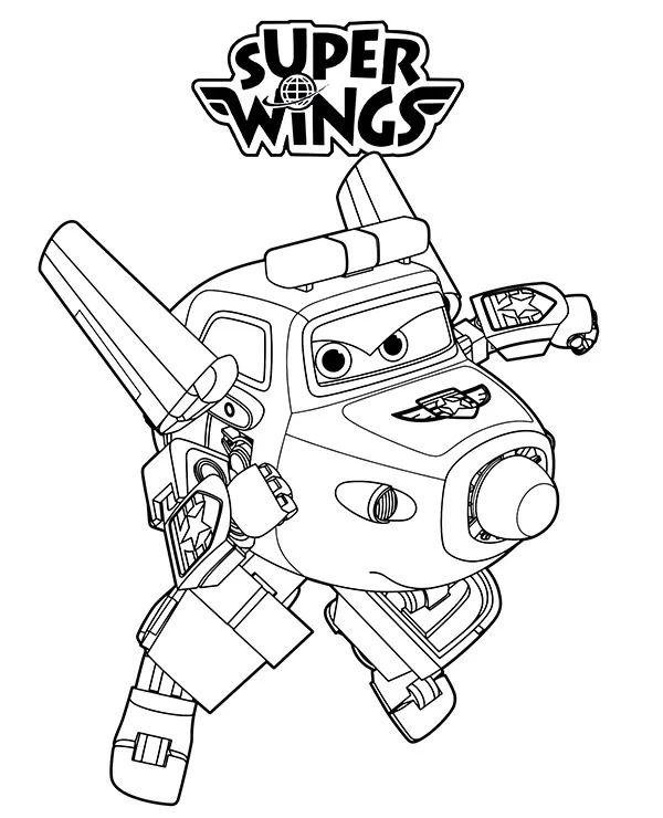Super Wings Trafik transformacja kolorowanka
