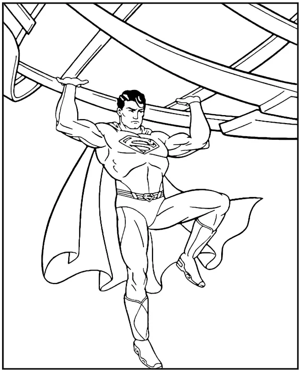 Superman i pociąg kolorowanka do druku